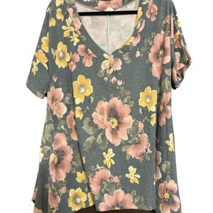 Sew in Love Floral V-Neck Women T-Shirt